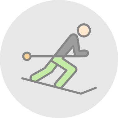Grafik düz kayak ikonu vektör çizimi