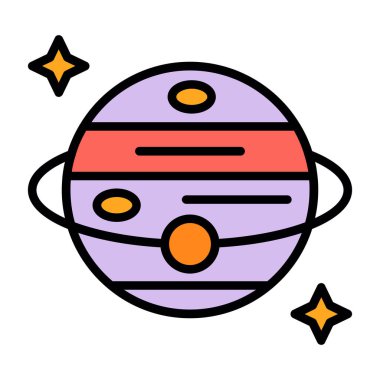 gezegen simgesi, vektör illüstrasyonu basit tasarım