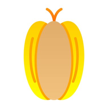 Düz bir balkabağı dizaynı. Cadılar Bayramı Balkabağı 'nın vektör çizimi