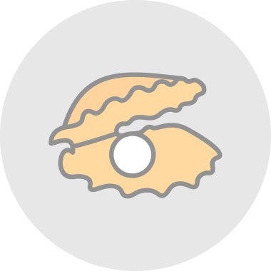 İstiridye. Web simgesi basit illüstrasyon