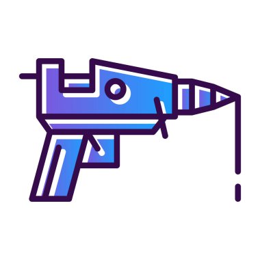 Sıcak yapıştırıcı tabancası ağ simgesi, vektör illüstrasyonu