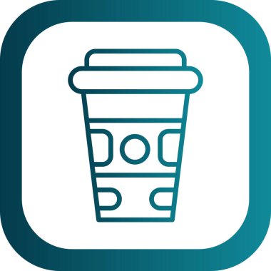 Kağıt bardak ağ simgesi, vektör illüstrasyonu. Kahve hazır. 