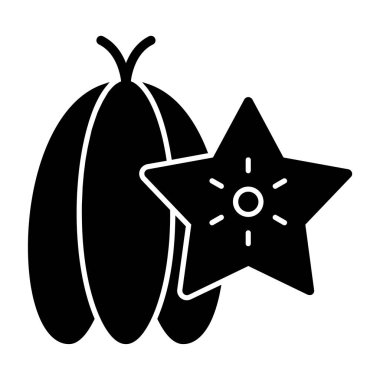 starfruit ikon vektör illüstrasyonu