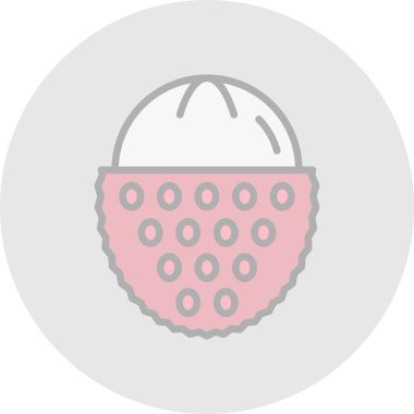 Lychee meyve ikonu vektör illüstrasyonu