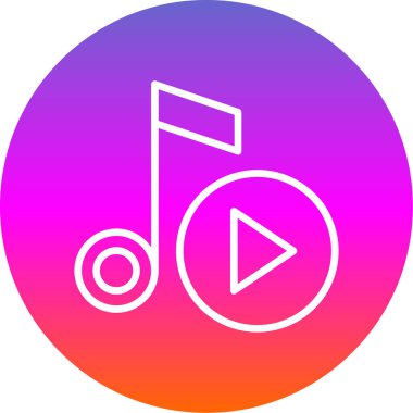 müzik çalar simgesi, vektör illüstrasyonu