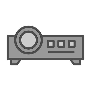 Projektör simgesi, vektör illüstrasyonu 