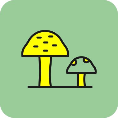 Mantarlar. Web simgesi basit illüstrasyon