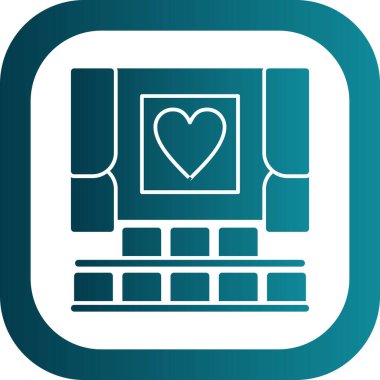 ekran simgesi olan kalp, vektör illüstrasyonu