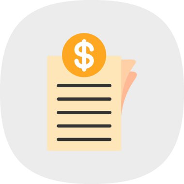 Fatura dolar para simgesi düz stil