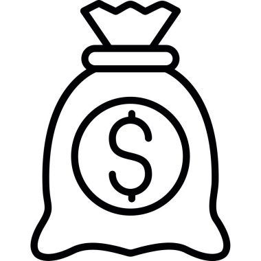 Dolar çanta para simgesi, taslak biçimi