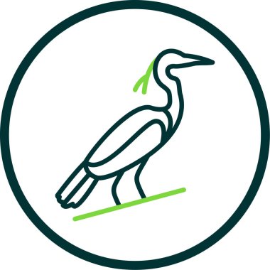 Balıkçıl kuş simgesinin basit illüstrasyonu