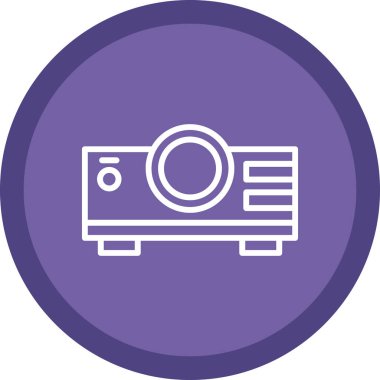 Projektör simgesi, vektör illüstrasyonu 