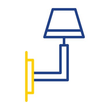 ev lambası simgesi, Wall Light, vektör illüstrasyonu 