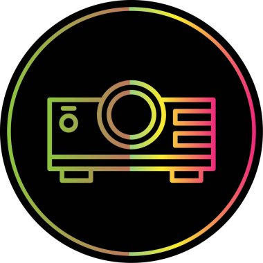 Projektör simgesi, vektör illüstrasyonu 