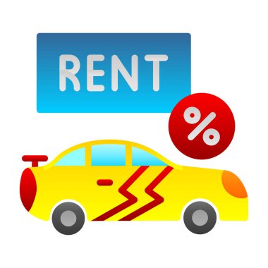 Beyaz arka planda araba kiralama tabelası