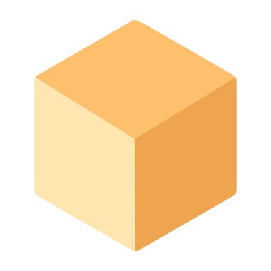 küp düz vektör simgesi