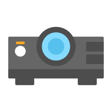 Projektör simgesi, vektör illüstrasyonu 