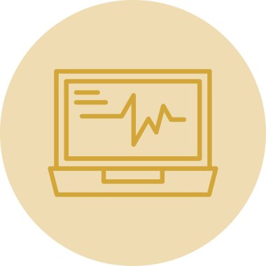 Vector Illustration ECG Kalp atışı Ekranı. Sağlık Geçmişi
