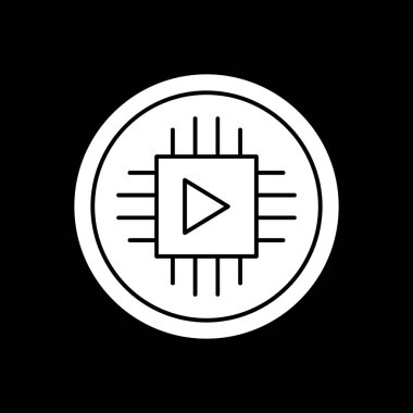 çip simgesi, vektör illüstrasyonu basit tasarım