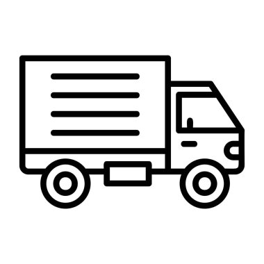 dağıtım kamyonu simgesi, vektör illüstrasyonu