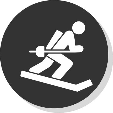 Grafik düz kayak ikonu vektör çizimi