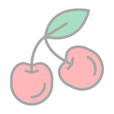 Kiraz. Web basit illüstrasyonu