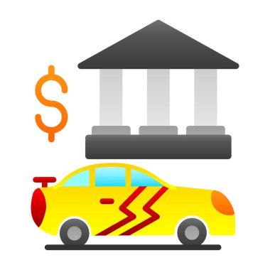 araba sigortası vektörü düz simgesi