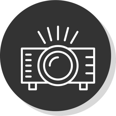 Projektör simgesi, vektör illüstrasyonu 