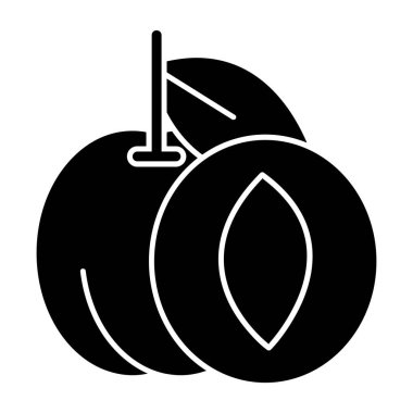 Kayısı meyve simgesinin vektör illüstrasyonu. 