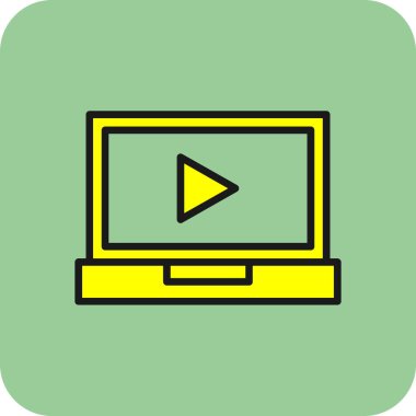 dizüstü bilgisayar simgesi, vektör illüstrasyonu basit tasarım