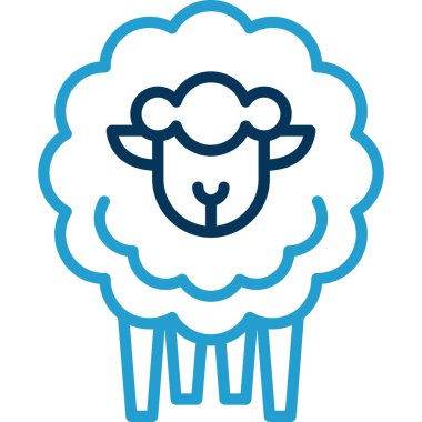 Koyun yassı simgesi, vektör illüstrasyonu 