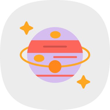 gezegen simgesi, vektör illüstrasyonu basit tasarım