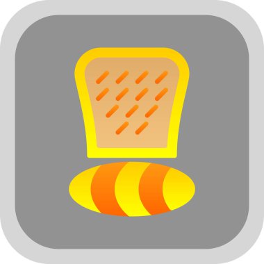 ekmek simgesi. Düz tasarım.