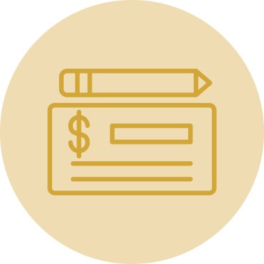 Çek düz simgesinin vektör illüstrasyonu