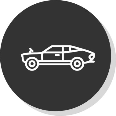 Eski araba simgesi vektör illüstrasyonu 