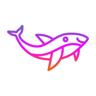 Balina hayvan ikonu. özet çizimi