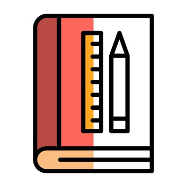 Kitap simgesi, vektör illüstrasyonu basit tasarım