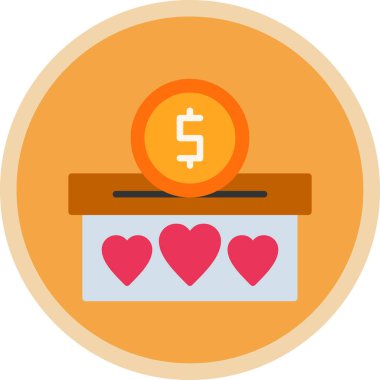 Bağış simgesi, vektör illüstrasyonu, yardım konsepti 