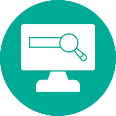 Büyüteç simgesi, düz stil, arama sembolü. Vektör illüstrasyonu