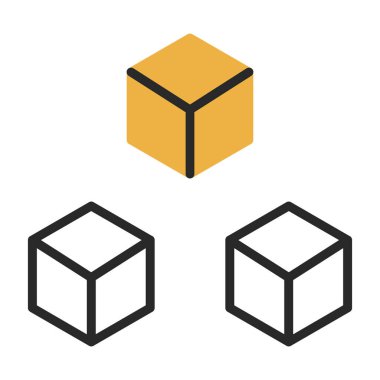 üç küp web simgesi, illüstrasyon vektörü 