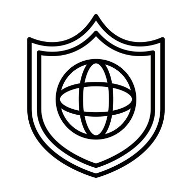 küresel koruma simgesi, vektör tasarımı 