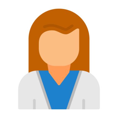 Kadın avatar simgesi, vektör illüstrasyonu 