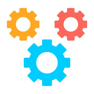 dişli düz vektör simgesi