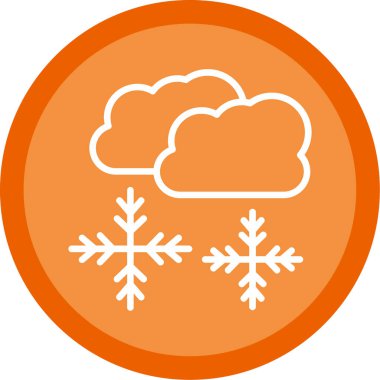 Kar bulutları hava durumu ikonu, vektör illüstrasyonu 