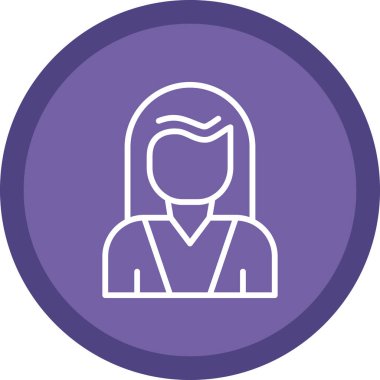 Kadın avatar simgesi, vektör illüstrasyonu 