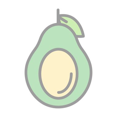 Basit Avokado simgesi, vektör illüstrasyonu