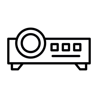 Projektör simgesi, vektör illüstrasyonu 