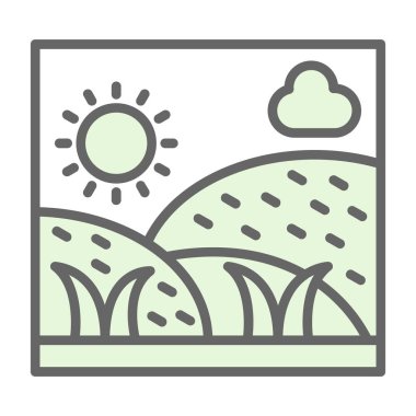 Yaz güneşi ikonu. Beyaz üzerine izole edilmiş güneş vektörü simgelerinin özet çizimi