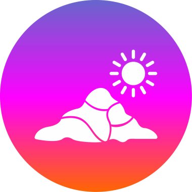 Güzel bir günbatımı simgesinin vektör çizimi