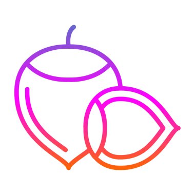 Fındık çizgi simgesi, vektör illüstrasyonu